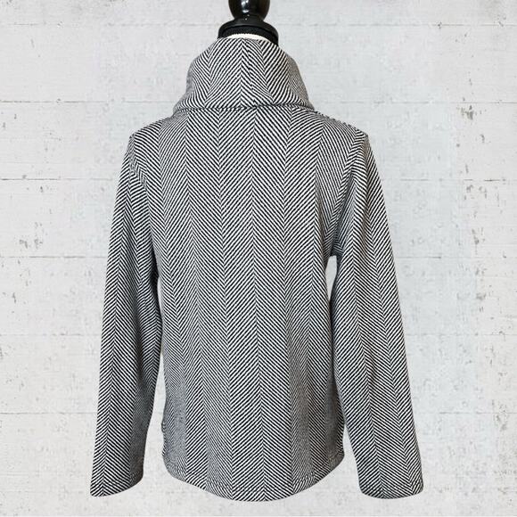 J. Crew Factory Long Sleeve Funnel Neck Pullover Herringbone Fleece Lined Size M - Picture 8 of 14